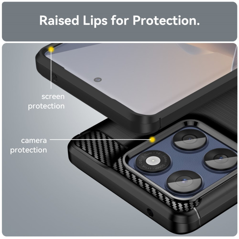 Til Motorola Edge 60 5G / 60 Fusion 5G Cover Beskyttende Telefoncover Carbon Fiber Struktur Børstet