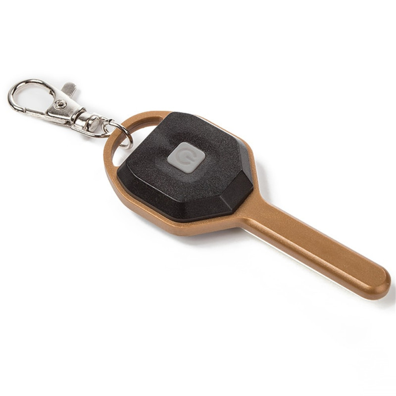 Mini LED-lommelygte nøglering bærbar LED-natlampe nødbelysning - guld