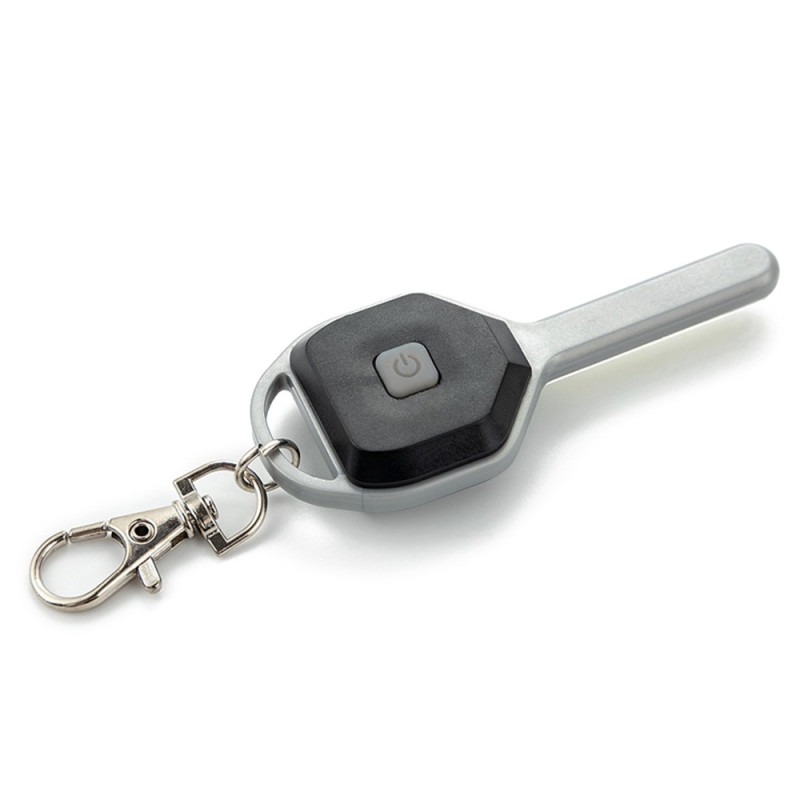 Mini LED-lommelygte nøglering bærbar LED-natlampe nødbelysning - Sølv