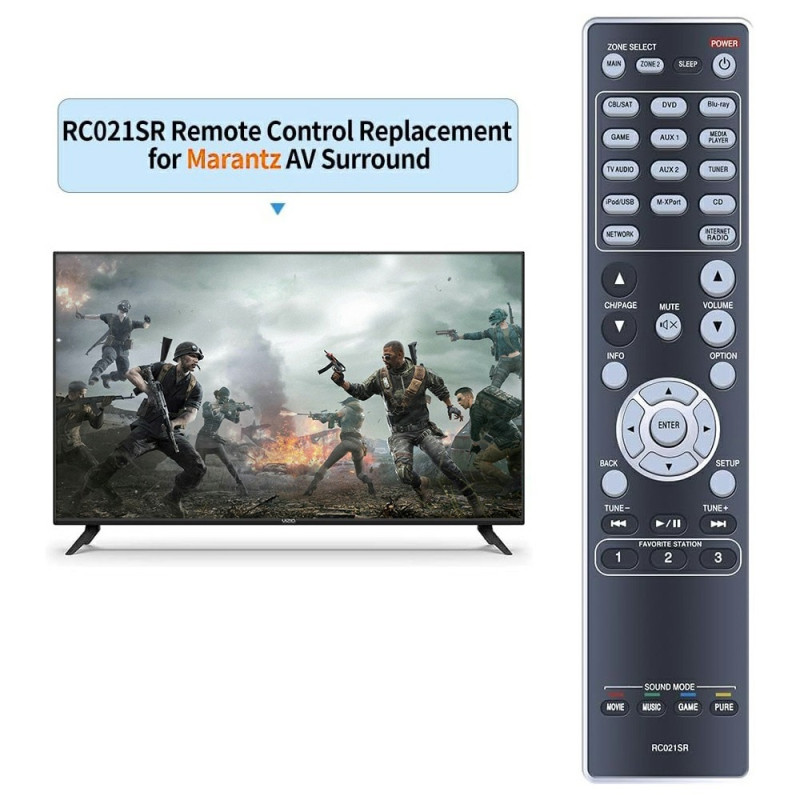Fjernkontroll utskiftning for RC021SR for Marantz-forsterkere