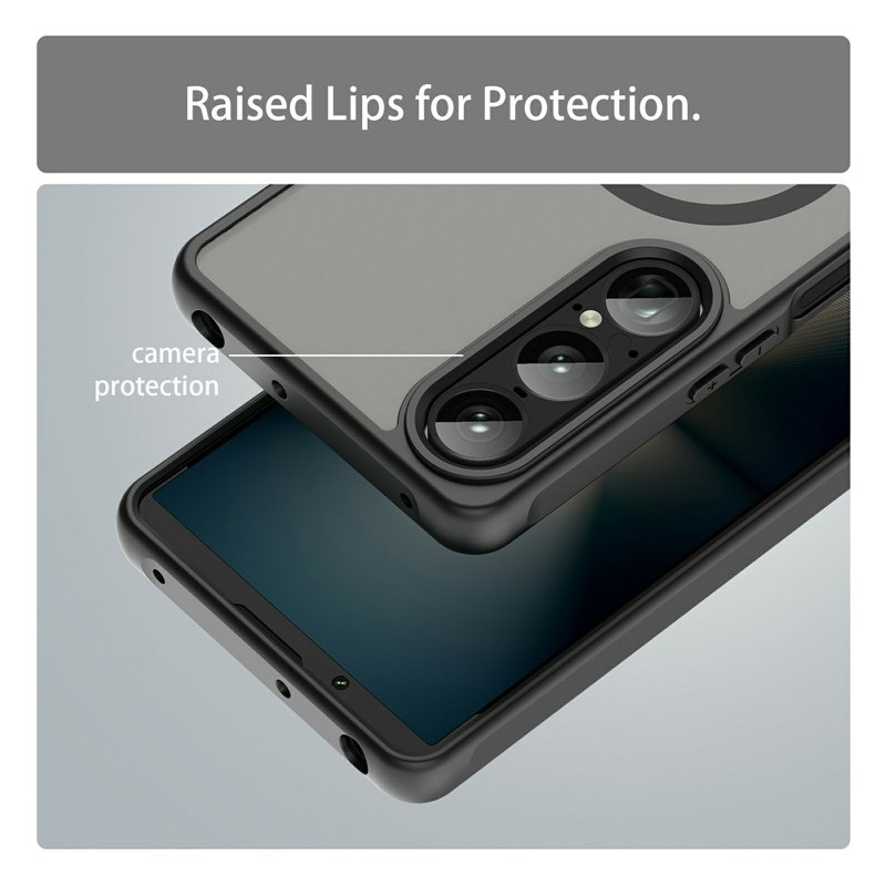 Sony Xperia 1 VII Suojakuori MagSafe-yhteensopiva Pudotussuoja PC + TPU – Musta