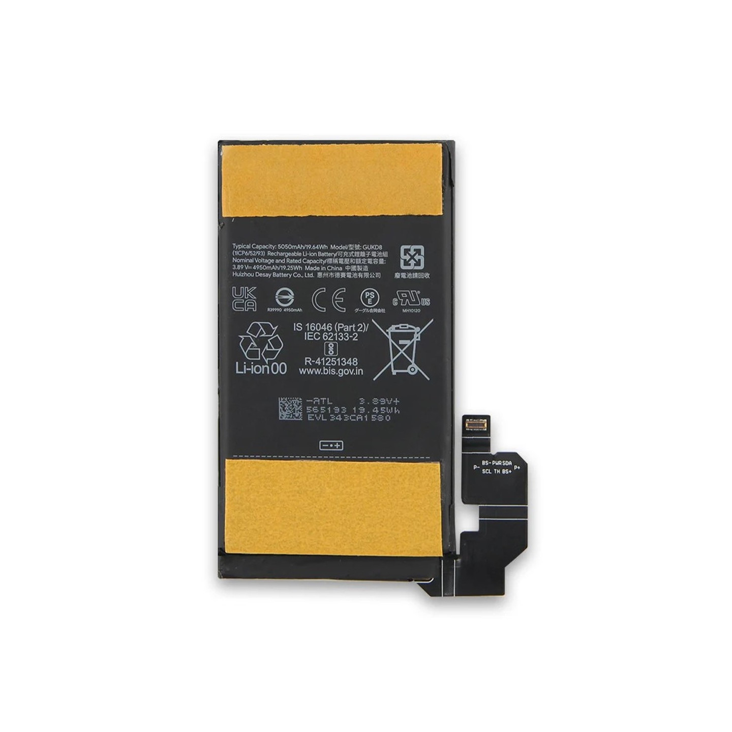 Batteri til Google Pixel 8 Pro 3,89 V 4950 mAh Li-Polymer-batteri Enhetskode: GUKD8