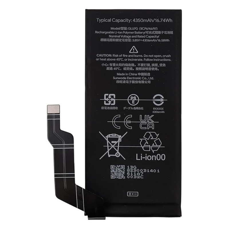 Batteri til Google Pixel 6a 3,85V 4306mAh Li-Polymer-batteri Enhetskode: GLU7G