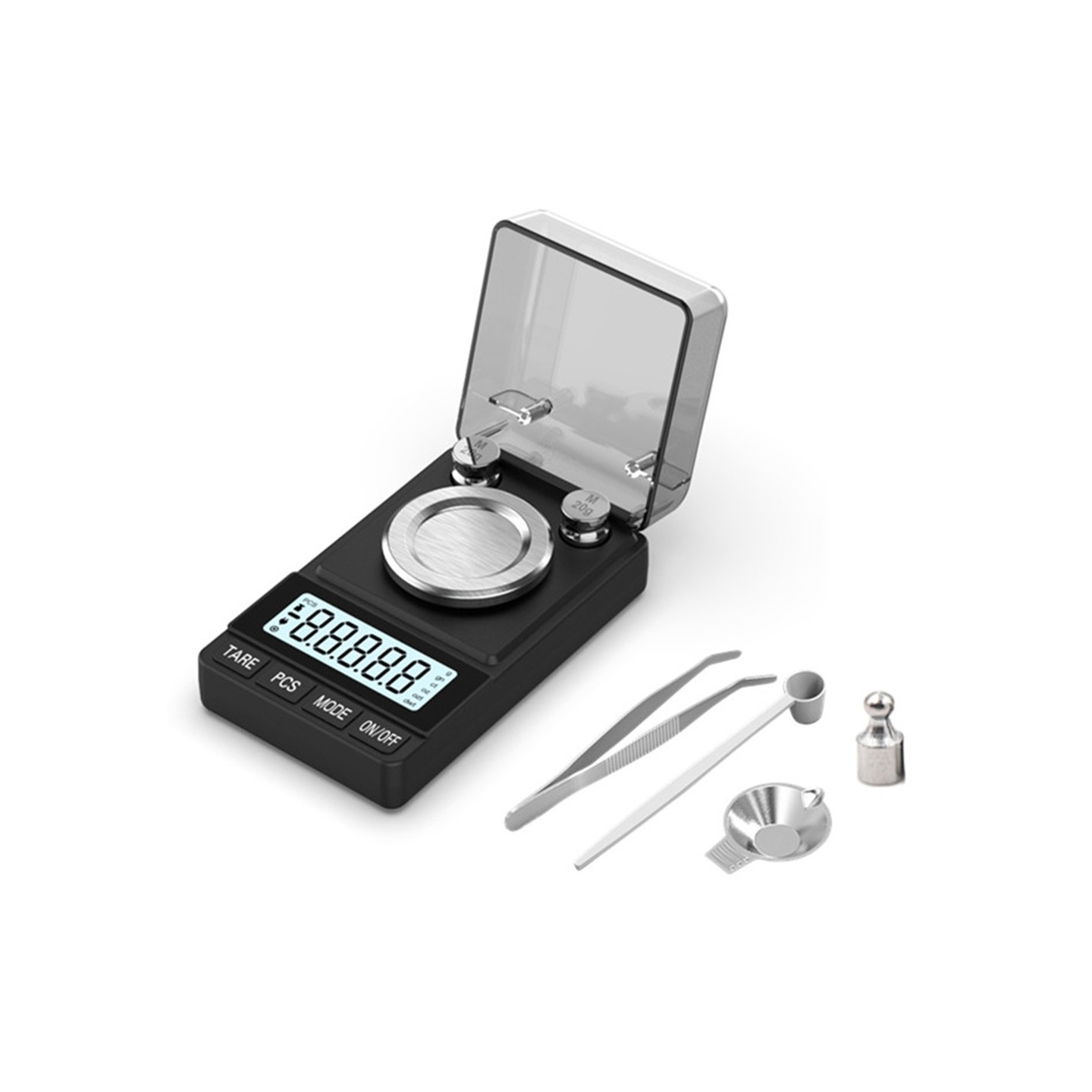 Digital scale 50g / 0.001g high-precision scale including calibration weights