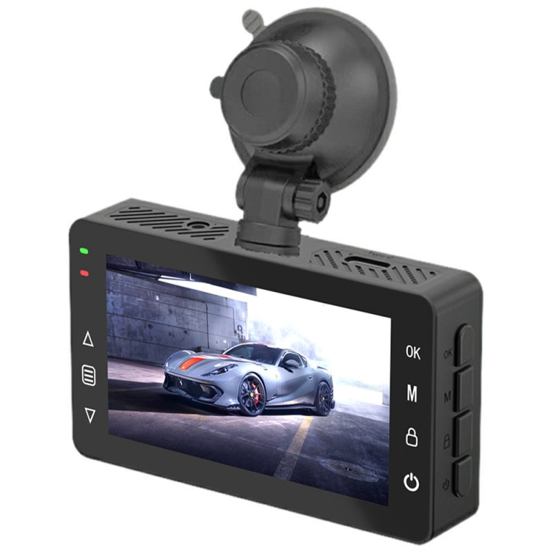 4K front 2K rear car dashcam 3" dual lens WiFi smartphone connection