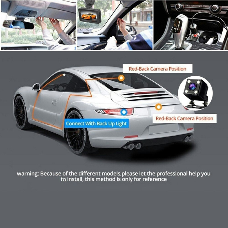 4K front 2K bagpå bil dashcam 3" dobbeltlinse WiFi smartphone-forbindelse