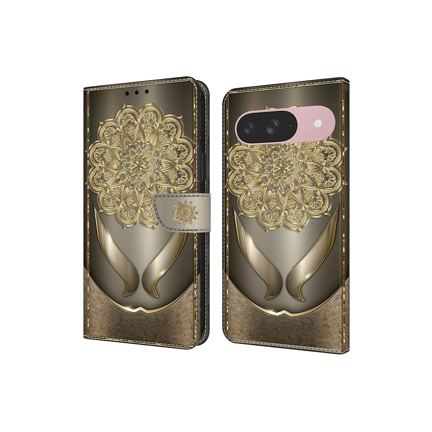 Google Pixel 10 Pro / 10 / 9 Pro / 9 Lompakkokotelo Kuvioitu PU-luomu Flip Teline Puhelinsuojus