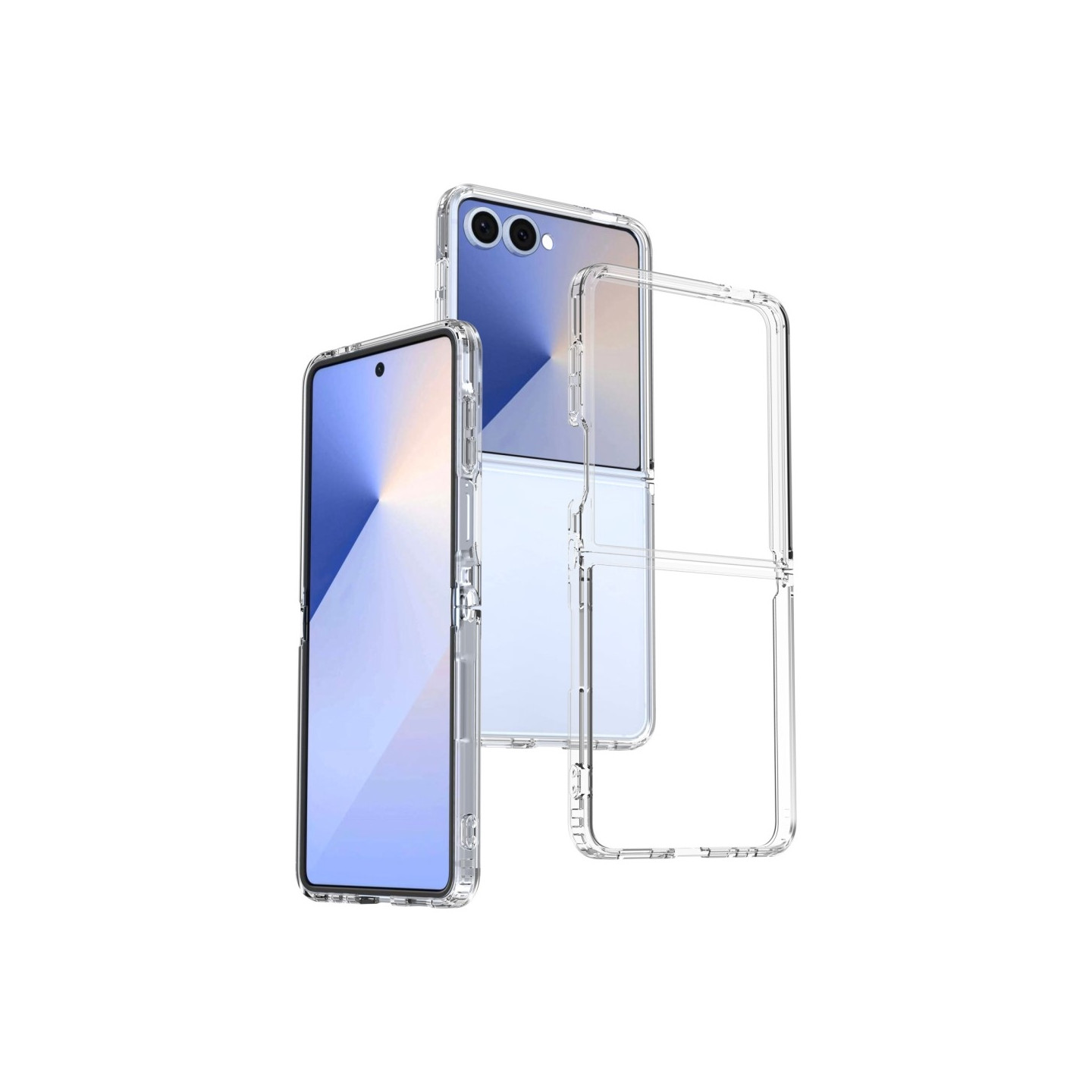 For Samsung Galaxy Z Flip7 5G Deksel TPU + Akryl Klar Telefondeksel, Integrert Design