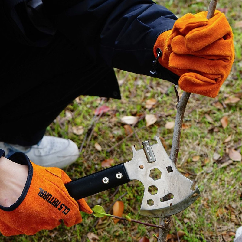 Split leather grill gloves heat insulating scald-proof gloves