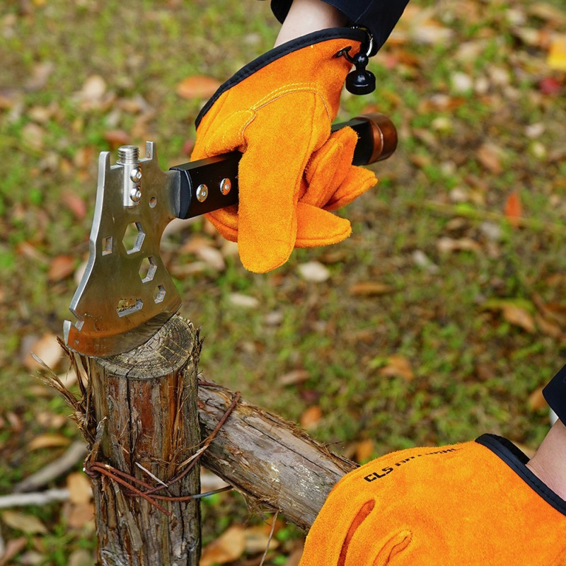 Split leather grill gloves heat insulating scald-proof gloves