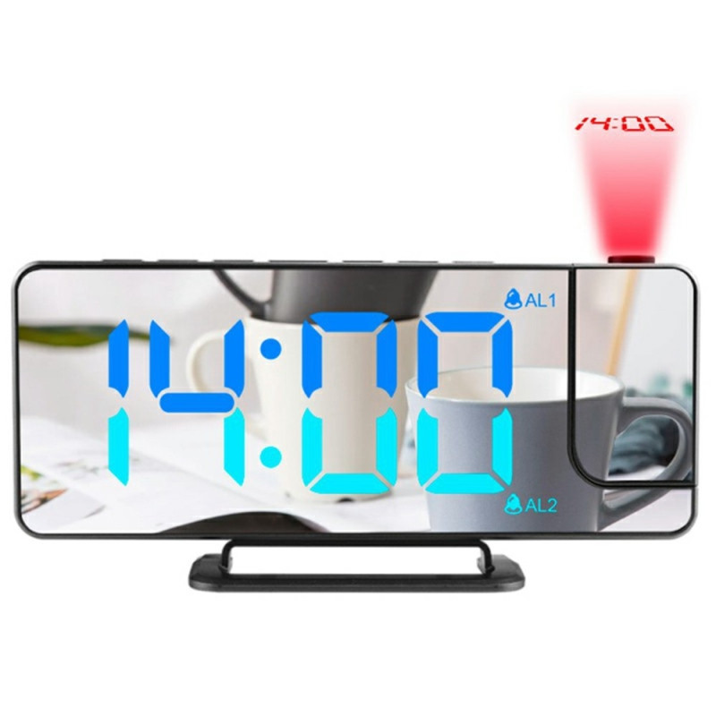 RGB Projection Clock Mirror Large Screen Digital Alarm Clock
