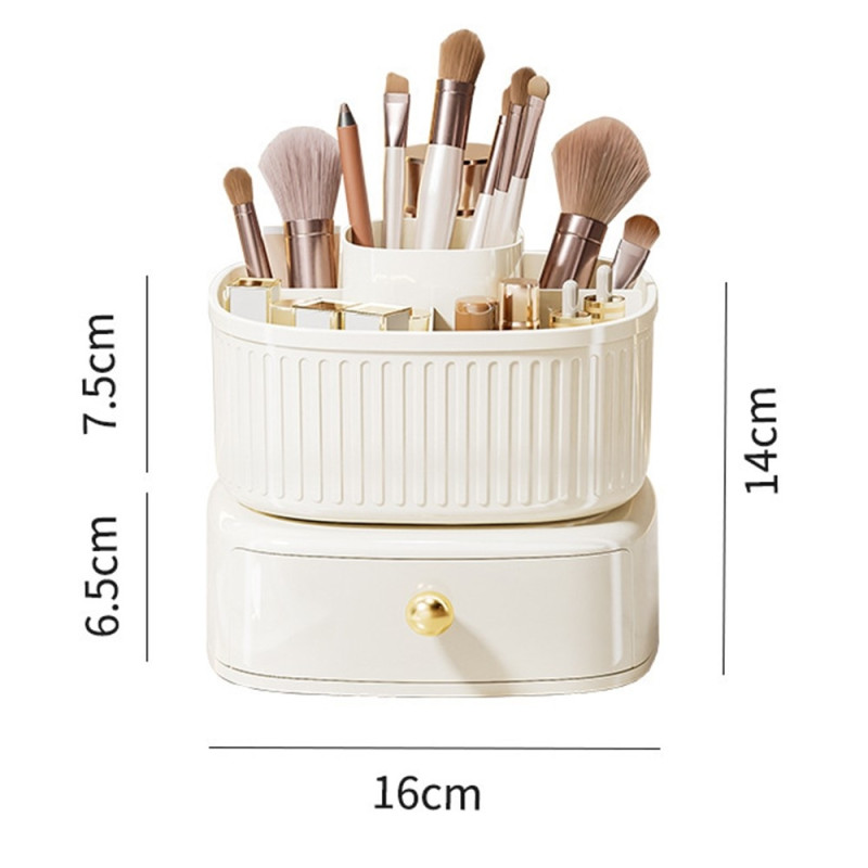Organize Your Makeup Rotating Makeup Organizer with Drawer Storage Rack