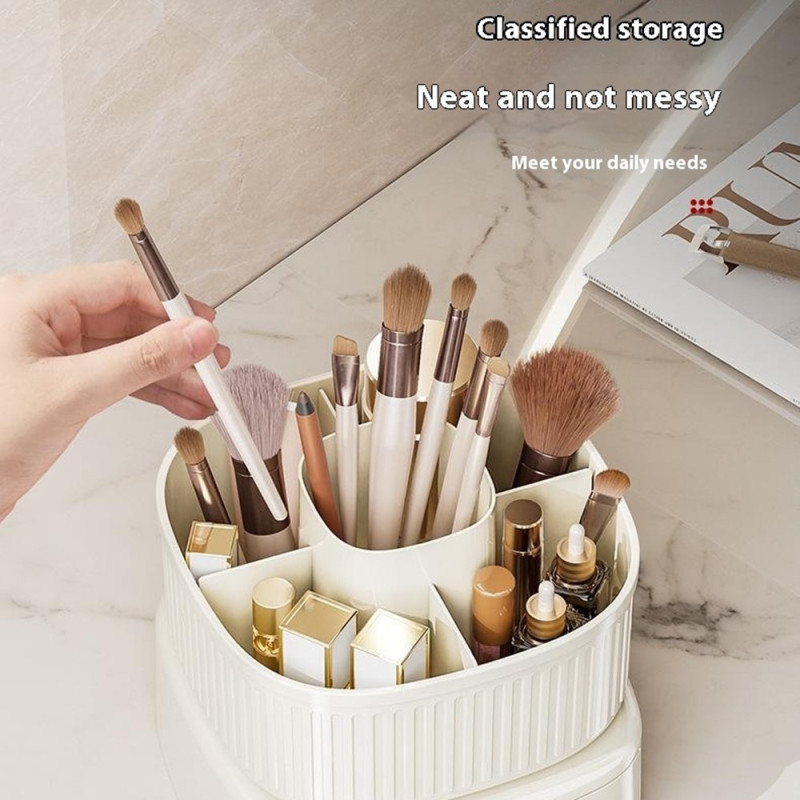 Organiser din makeup Roterende makeup-organisator med skuffeopbevaringsstativ