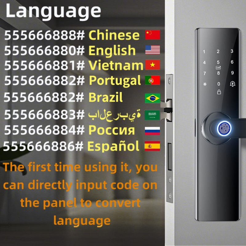 Lock Tuya Smart Electronic Door Lock Fingerprint Password - 14.7 cm Lock Body