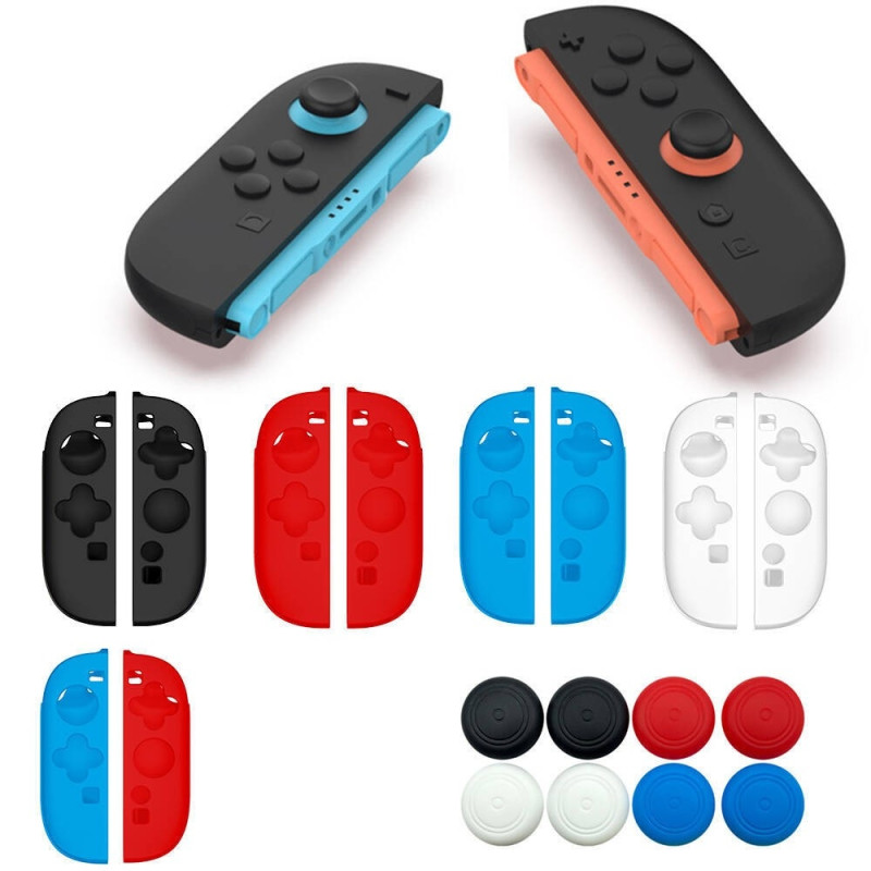1 Pair Compatible with Nintendo Switch 2 Controllers Case Cover Protection 2 Covers - Red/Blue