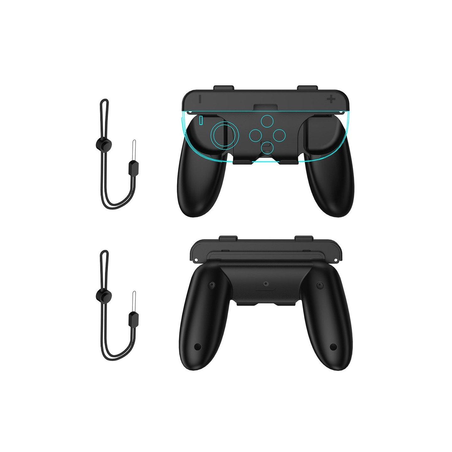 Kompatibel med Nintendo Switch 2 Joy-Con Controller Grip Set Shell Case - Sort