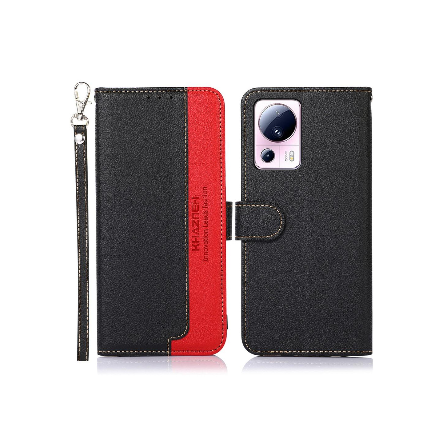 KHAZNEH Phone Cover to Xiaomi 13 Lite / Xiaomi Civi 2 - Black/Red