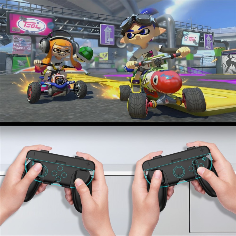 Kompatibel med Nintendo Switch 2 Joy-Con kontroll Greppset Skal Fodral - Svarta