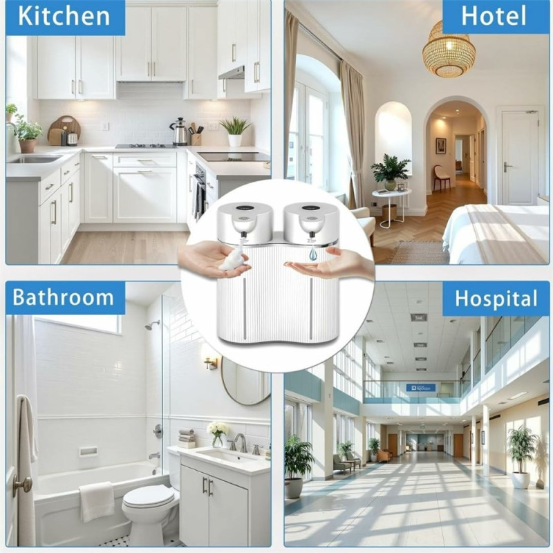 Dual Soap Dispenser Automatic Soap Pump Touchless Hand Wash for Foam + Drop