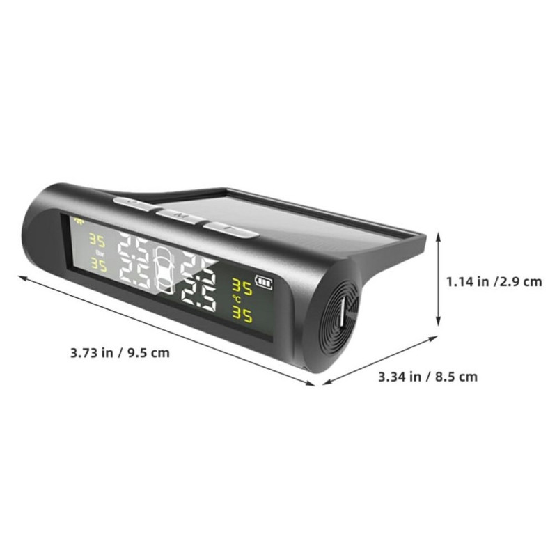 TPMS-rengaspaineiden valvontajärjestelmä Aurinkoenergialla toimiva auton rengasanturi Korkean ja matalan paineen varoitus