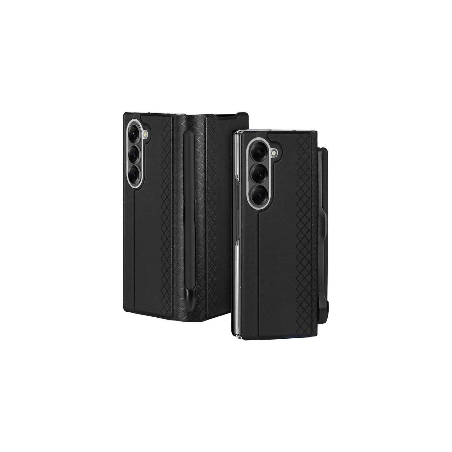 DUX DUCIS Bril-sarja Samsung Galaxy Z Fold7 5G Suojakuori Telineella ja Kynapidikkeella - Musta