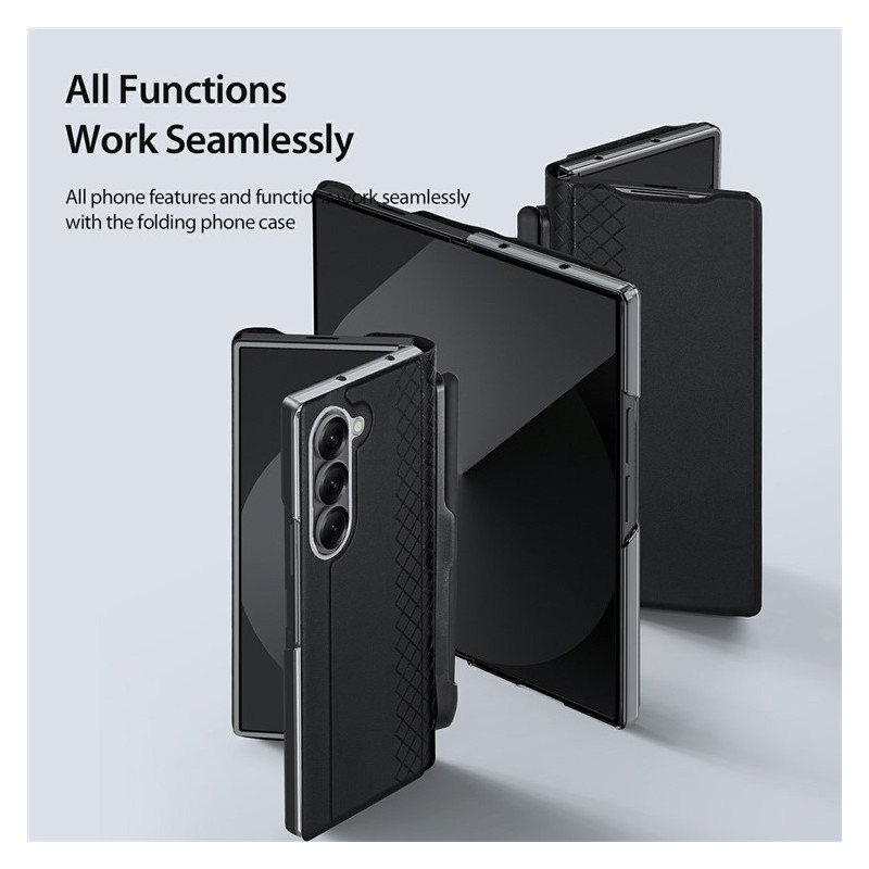 DUX DUCIS Bril Series For Samsung Galaxy Z Fold7 5G Case Stand Phone Cover with Pen Holder - Black