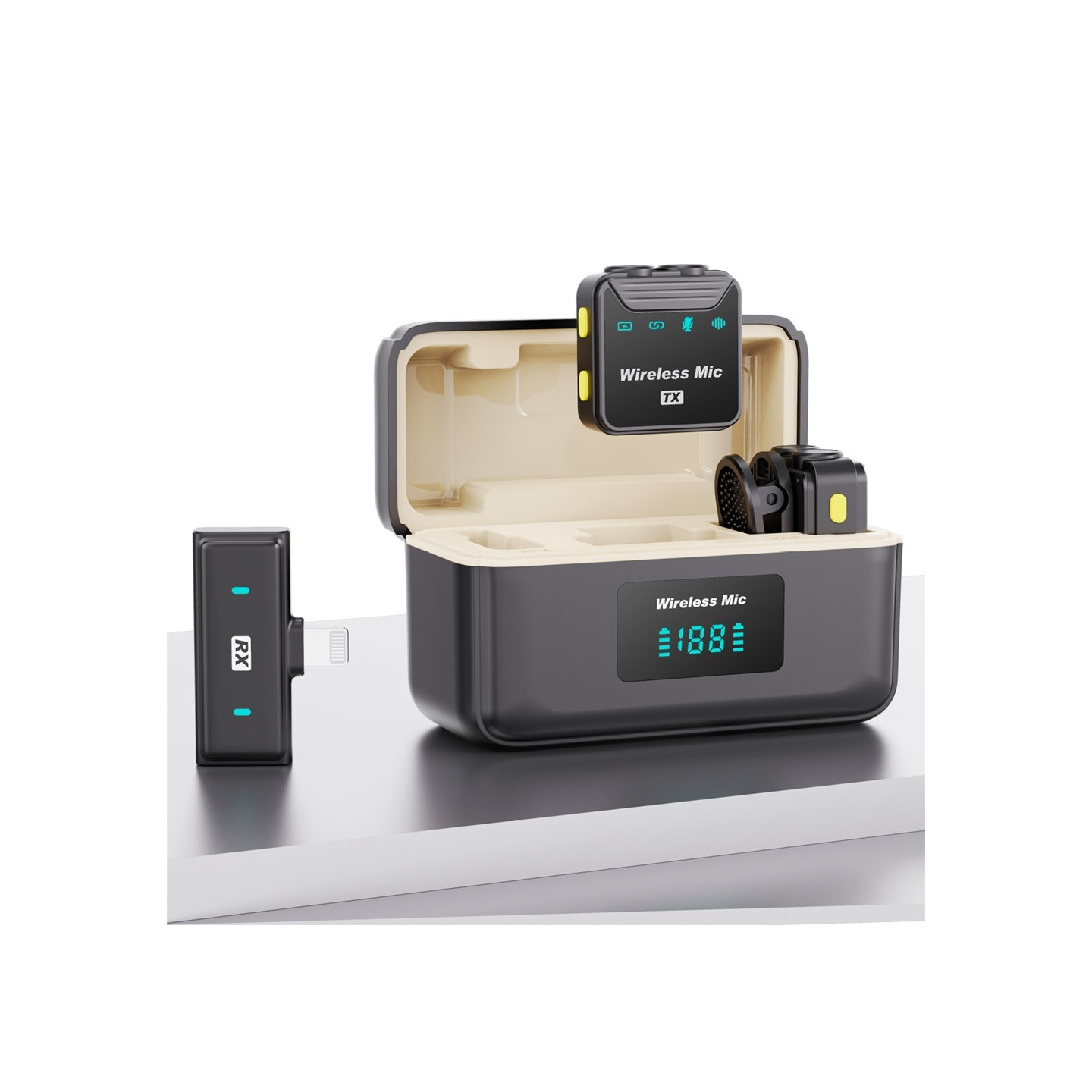 SX23 iP Mikrofon Lavalier Støjreducerende Trådløs 2 Mikrofoner + 1 Modtager