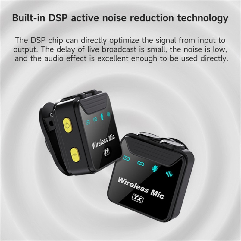 SX23 iP Microphone Lavalier Noise Cancelling Wireless 2 Microphones + 1 Receiver