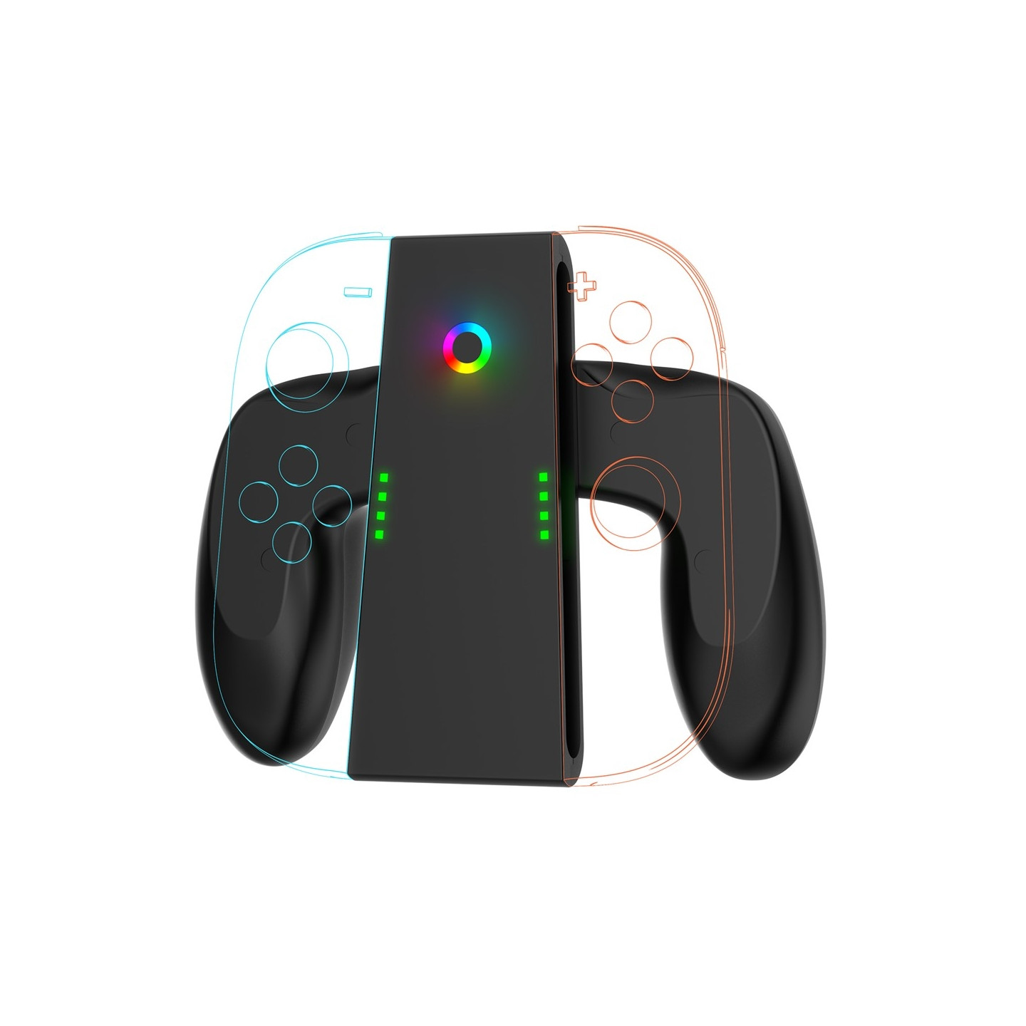 Kompatibel med Nintendo Switch 2 Joy-Con ladegrep med dobbel ladedokk