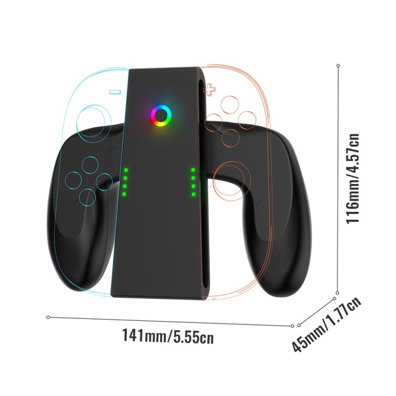 Kompatibel med Nintendo Switch 2 Joy-Con ladegrep med dobbel ladedokk