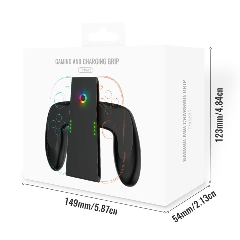 Kompatibel med Nintendo Switch 2 Joy-Con ladegrep med dobbel ladedokk