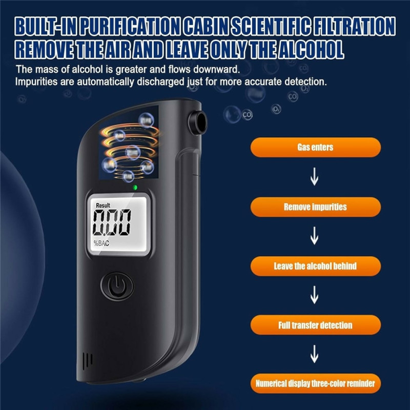 MR689 Alkoholmåler Alkoholtester Højpræcisions BAC-detektor Hvid LED-lys