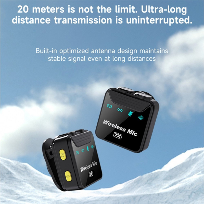 SX23 USB-C Mikrofon Lavaliter Brusreducerande Trådlös 2 Mikrofoner + 1 Mottagare