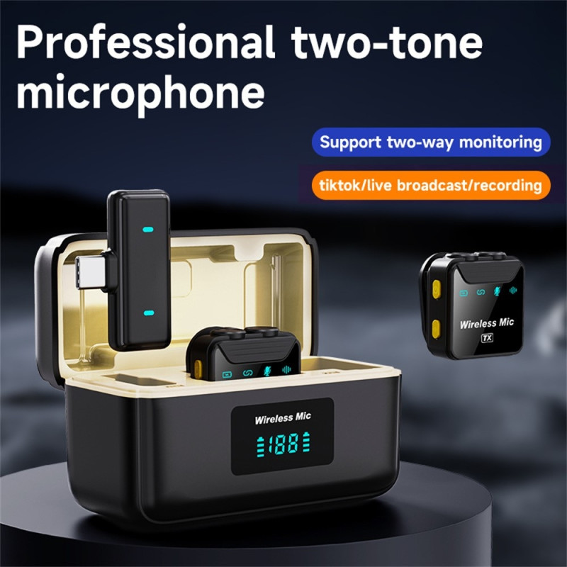 SX23 USB-C -mikrofoni, jossa nappikuulokkeet, melunvaimennus, langaton, 2 mikrofonia + 1 vastaanotin