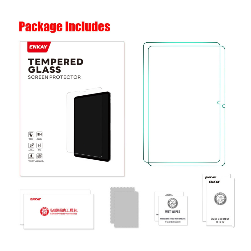 For Xiaomi Redmi Pad 2 Skærmbeskytter ENKAY 9H Høj Aluminium-silicium Glasfilm 2-pack