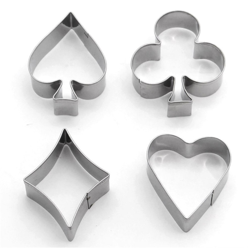4 pcs Gingerbread cookie cutter Cookie cutter motif poker deck in stainless steel