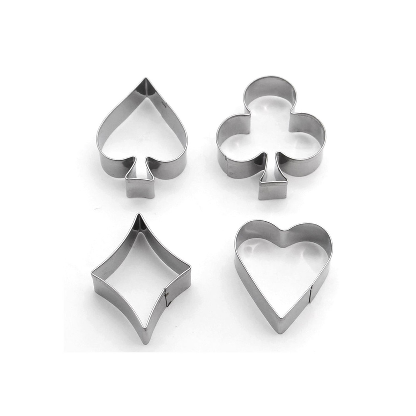 4 pcs Gingerbread cookie cutter Cookie cutter motif poker deck in stainless steel