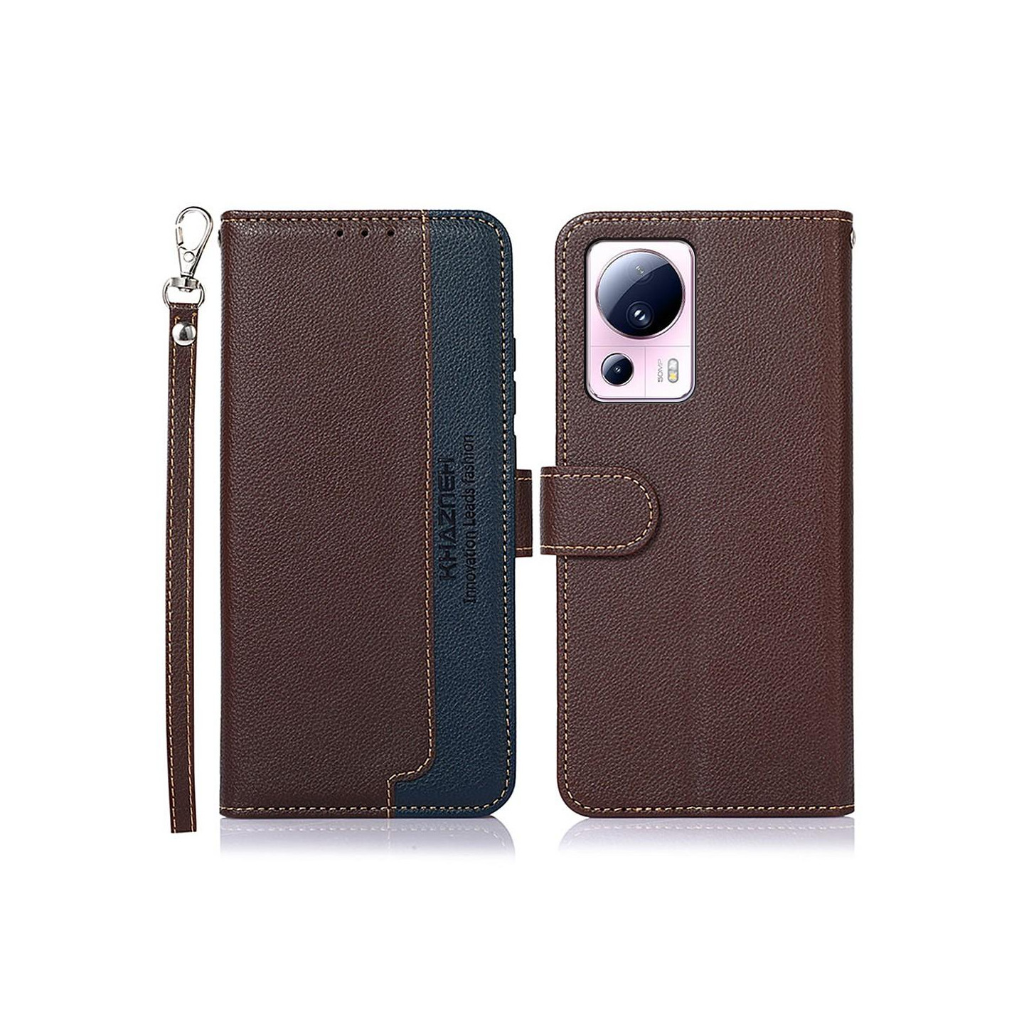 KHAZNEH Phone Cover to Xiaomi 13 Lite / Xiaomi Civi 2 - Brown/Blue