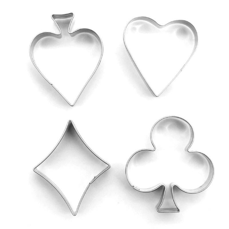 4 pcs Gingerbread cookie cutter Cookie cutter motif poker deck in stainless steel
