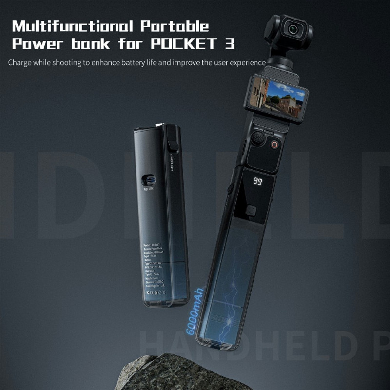Battery Pack STARTRC For DJI Osmo Pocket 3 Charging Action Camera Powerbank