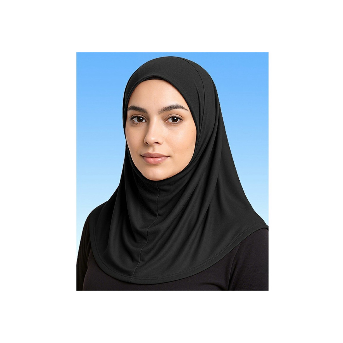 Hengittävä muslimi-huivi hijab, maitosilkkipäähine - musta