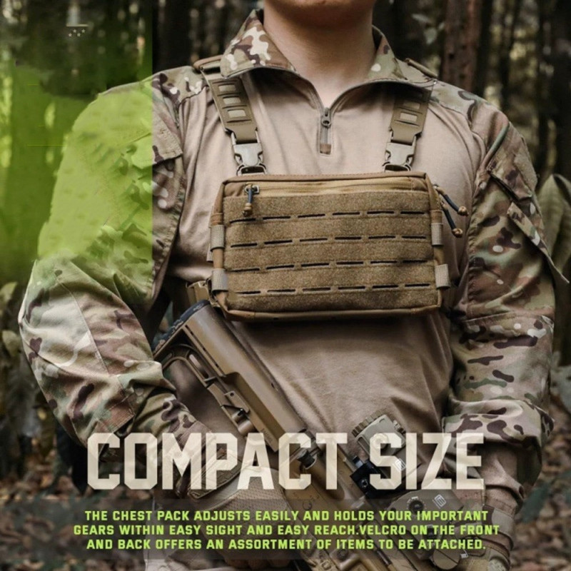 Taktisk vestbrysttaske Oxford-stoftaske Jagt Molle-overlevelsestaske - Græs