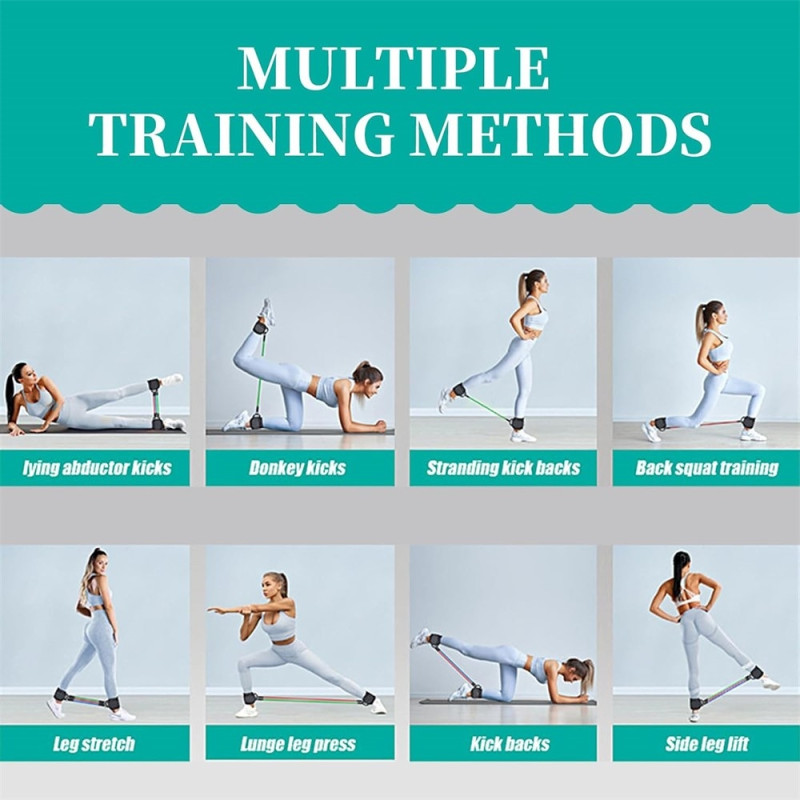 1 par fotledsrem med 3 motståndsband för ben- och rumpövningar Träning Hemma