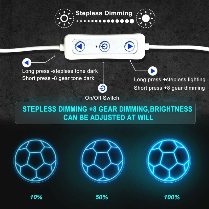 LED fodboldskilt med neonmotiv, USB-drevet sportsstemningslampe, 32x32cm