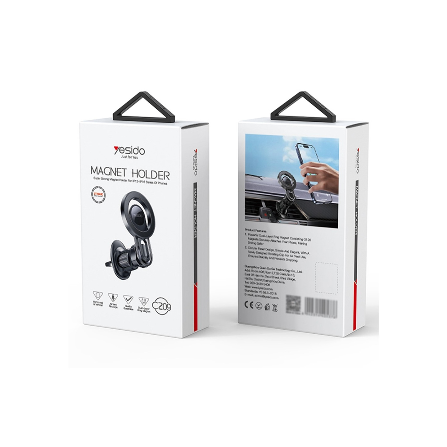YESIDO-matkapuhelimen pidike, magneettinen puhelimen pidike autoon, yhteensopiva MagSafen kanssa