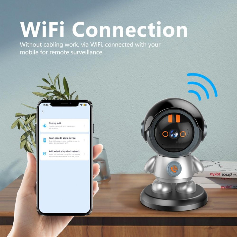 ESCAM 3MP Robotman H.265 WiFi IP - kamera Kodin turvallisuus CCTV