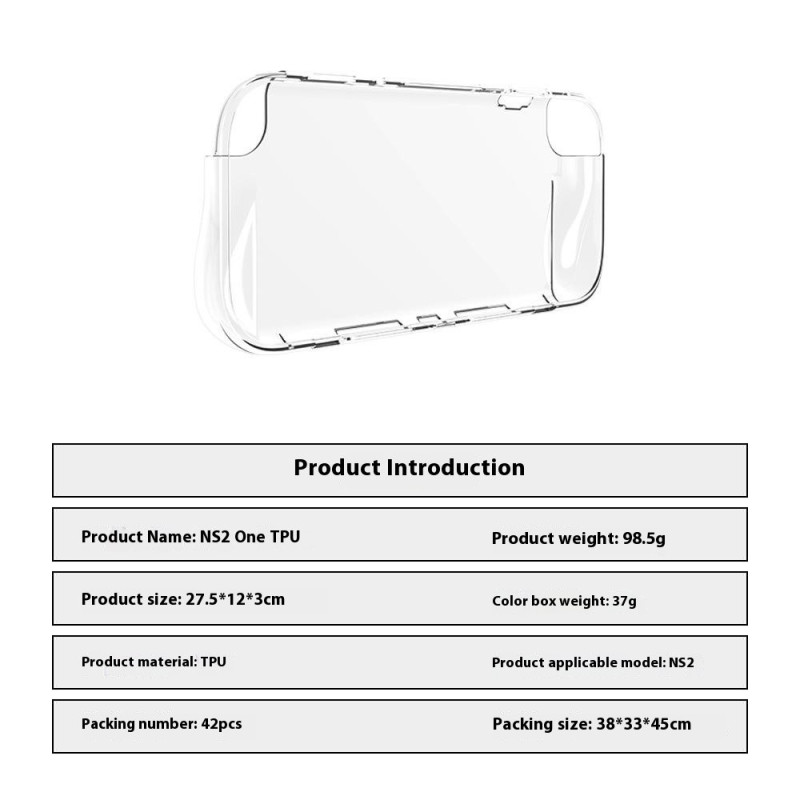 Kompatibel med Nintendo Switch 2 TPU Skyddsfodral Stötsäkert Skal - Svart