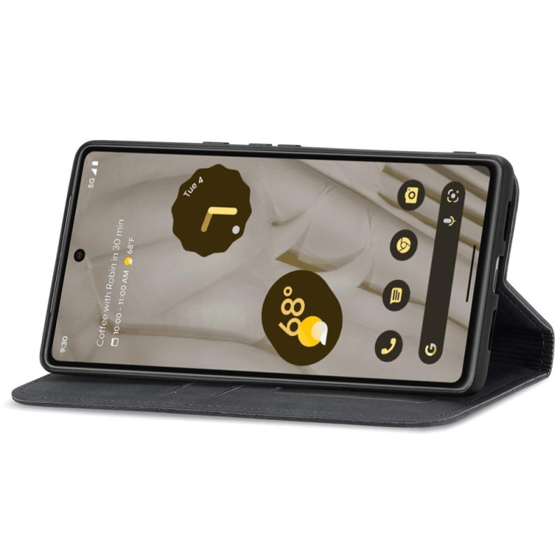 Google Pixel 7a Phone Cover with Card Slots Wallet Case - Black