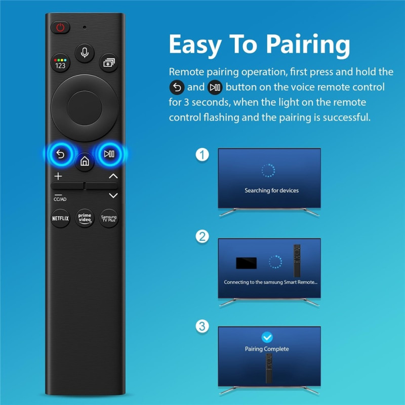 TV fjärrkontroll Ersättning BN59-01357A För Samsung TV Soldriven Röstfunktion