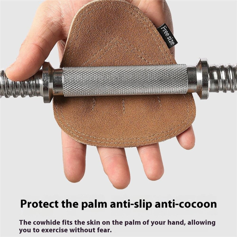 Pull-ups grip pads leather palm protector fitness gloves for weightlifting